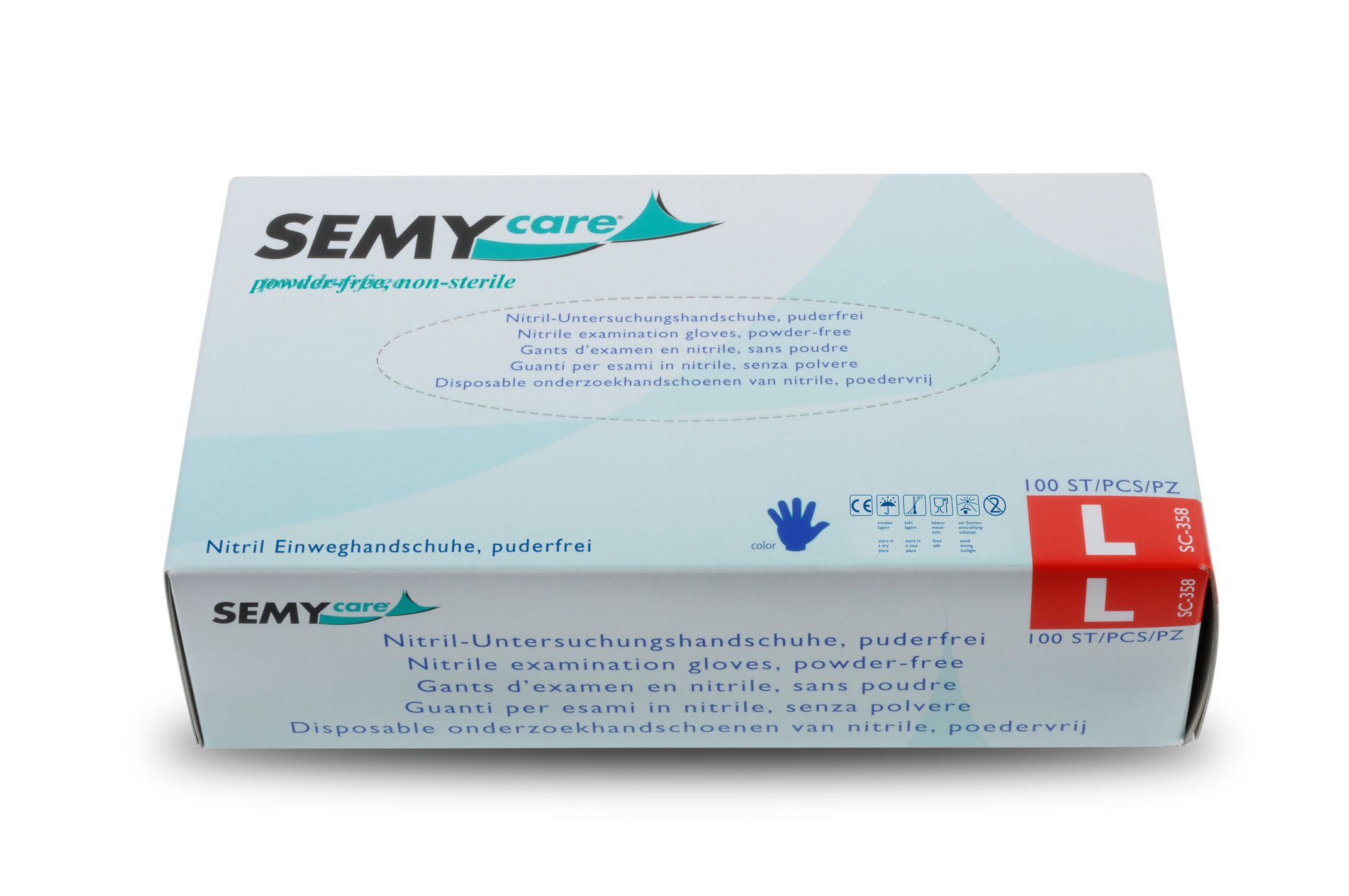 Nitril Einweghandschuhe puderfrei, Gr. L - blau , 100 Stk. Nitril Einweghandschuhe puderfrei, Gr. L - blau , 100 Stk.