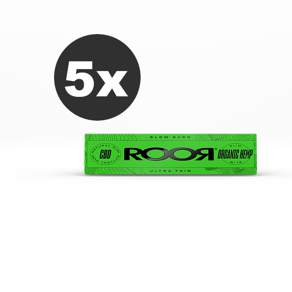 5x Roor Slim Organic Hemp Paper - mit CBD Klebstreifen 5x Roor Slim Organic Hemp Paper - mit CBD Klebstreifen