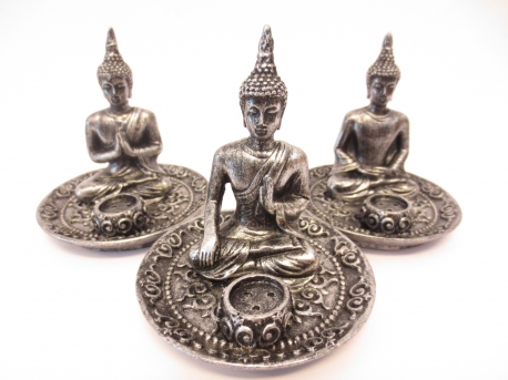 Silber Räucherstäbchenhalter - Happy Buddha Silber Räucherstäbchenhalter - Happy Buddha