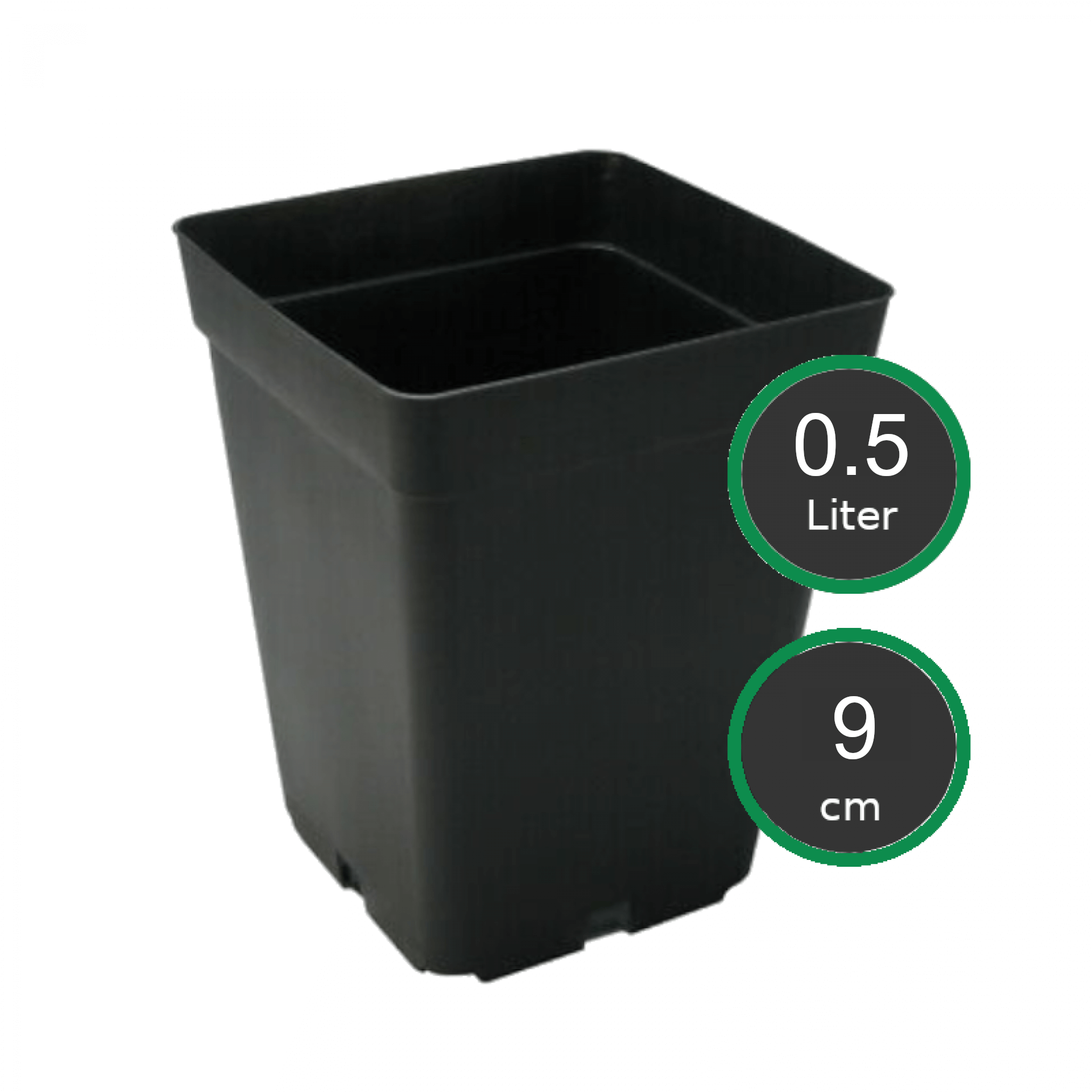 Vierkant Töpfe 9x9x10 cm, 0.5 ltr. Vierkant Töpfe 9x9x10 cm, 0.5 ltr.
