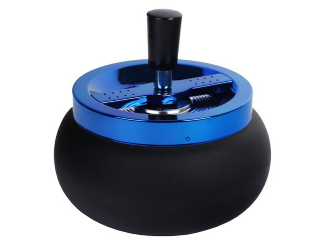 Drehaschenbecher, "Blauer Deckel" Drehaschenbecher, "Blauer Deckel"