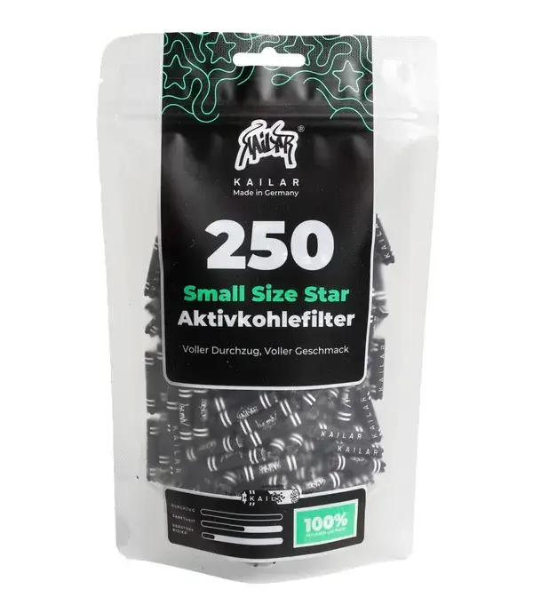 Kailar - Small Size Star Papier Aktivkohlefilter, 250 Stk. Kailar - Small Size Star Papier Aktivkohlefilter, 250 Stk.
