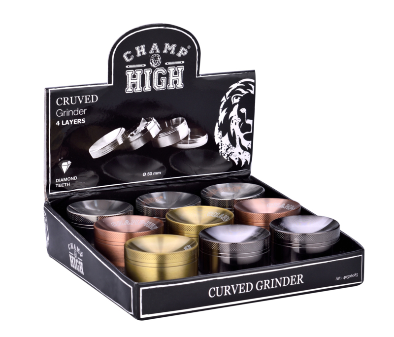 CURVED GRINDER (50 MM) - DISPLAY 9 UNITS - VARIOUS COLORS - CHAMP HIGH1
