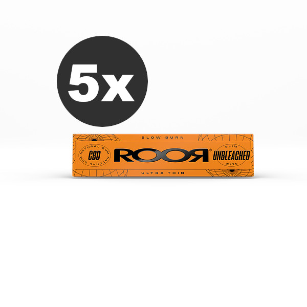 5x Roor Slim Unbleached Paper - mit CBD Klebstreifen 5x Roor Slim Unbleached Paper - mit CBD Klebstreifen
