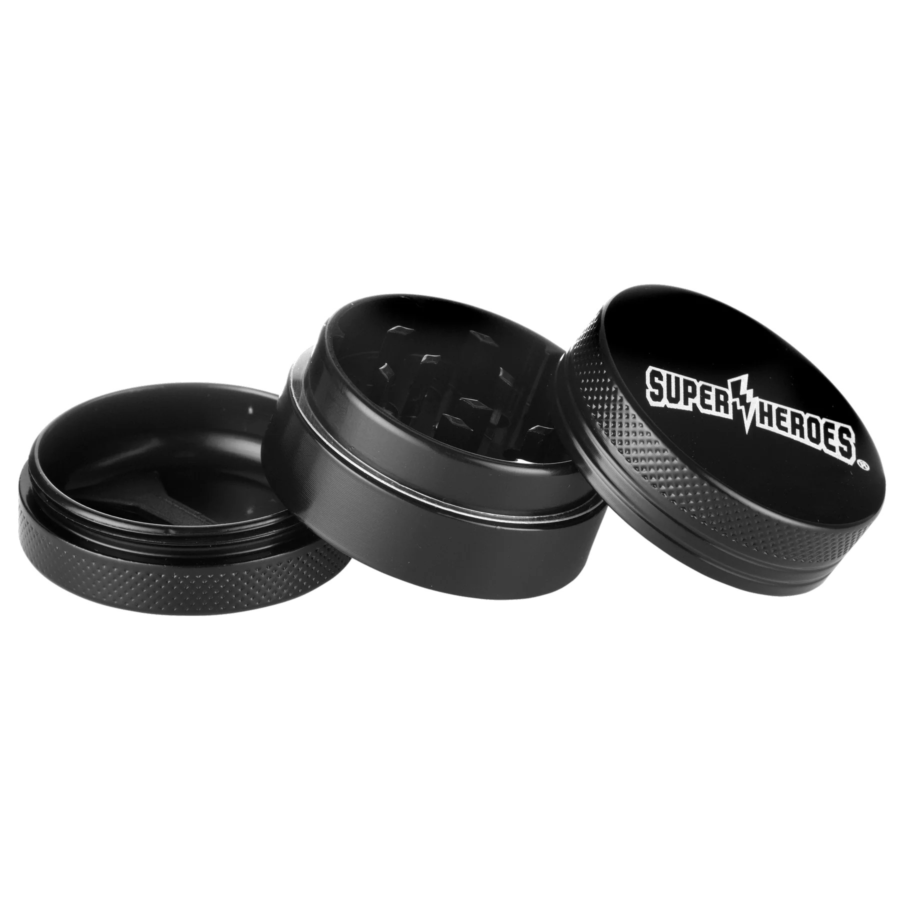 Super Heroes - Keramik Grinder, 3-teilig mit Sieb 50mm Super Heroes - Keramik Grinder, 3-teilig mit Sieb 50mm