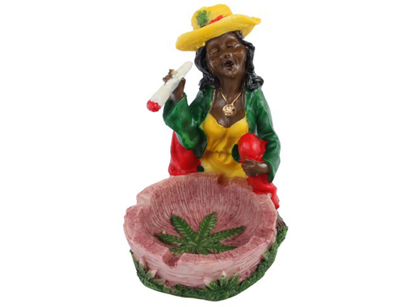 Aschenbecher Rasta Girl & Joint 13 cm Aschenbecher Rasta Girl & Joint 13 cm