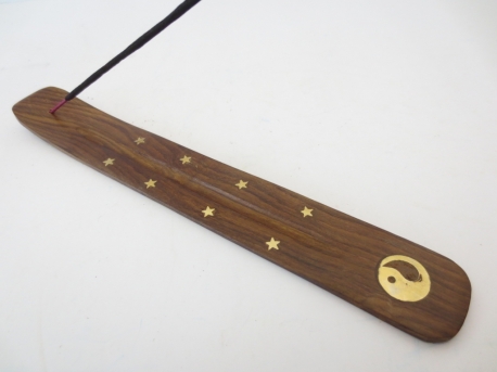 Räucherstäbchenhalter aus Holz - Ying Yang